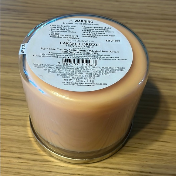 Bath & Body Works 3 Wick Candle. Caramel Drizzle. - Picture 3 of 3